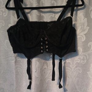 Elegant Black Lace Bustier Top